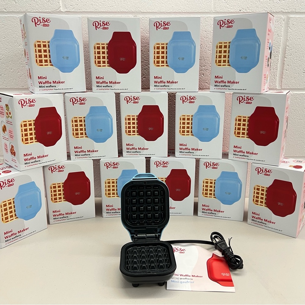 Rise Mini Waffle Maker - Red or Blue